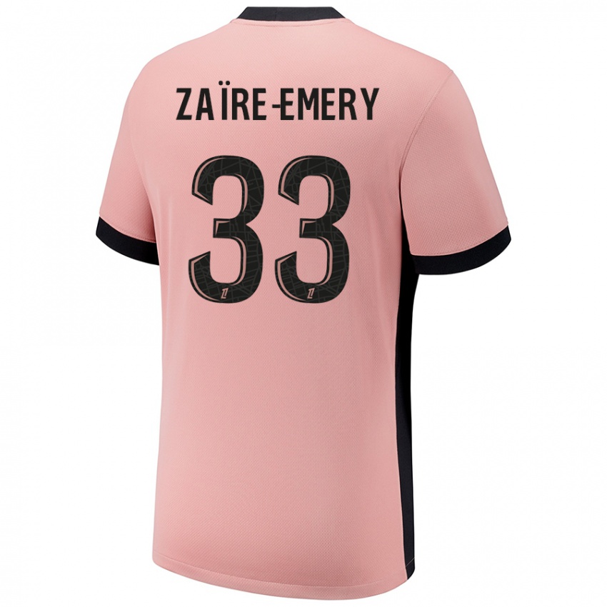 Niño Camiseta Warren Zaire Emery #33 Rosa Óxido Equipación Tercera 2024/25 La Camisa Chile