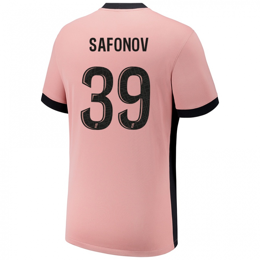 Niño Camiseta Matvey Safonov #39 Rosa Óxido Equipación Tercera 2024/25 La Camisa Chile