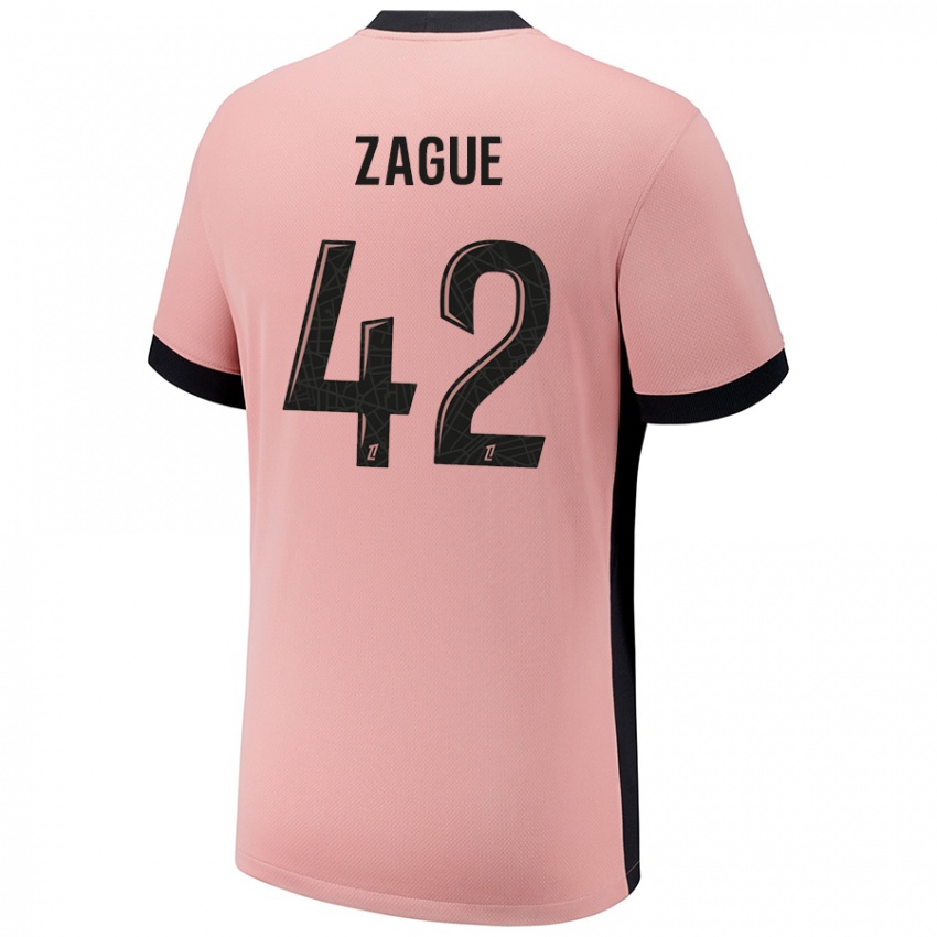 Niño Camiseta Yoram Zague #42 Rosa Óxido Equipación Tercera 2024/25 La Camisa Chile