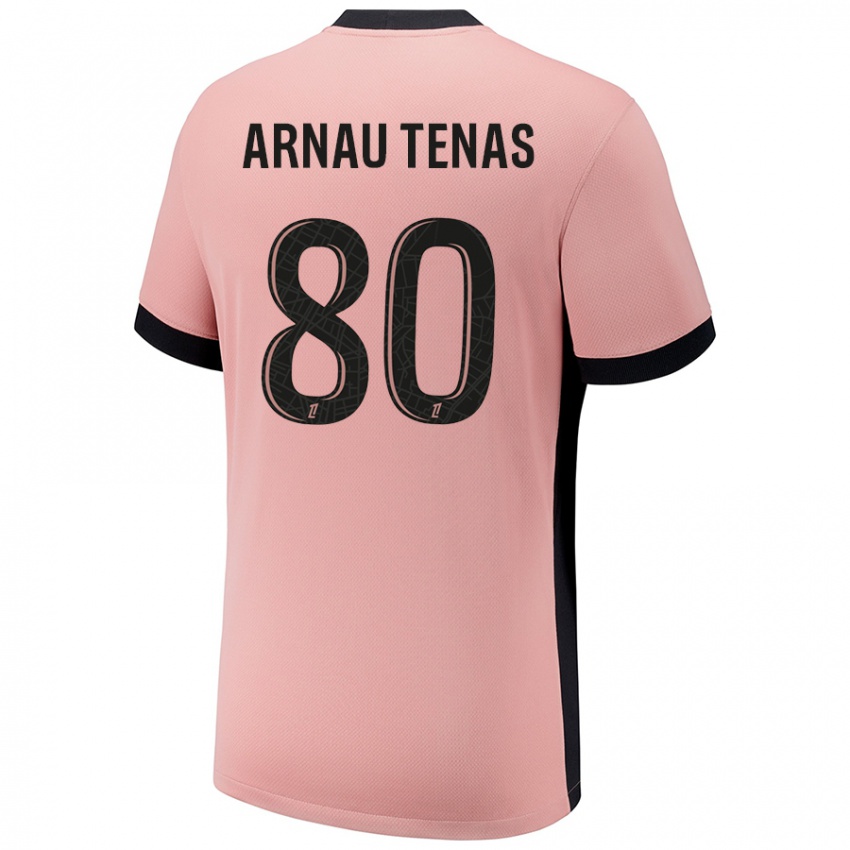 Niño Camiseta Arnau Tenas #80 Rosa Óxido Equipación Tercera 2024/25 La Camisa Chile