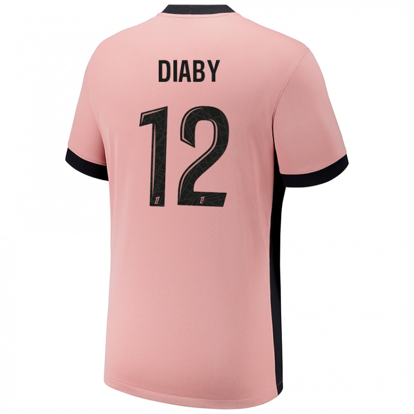 Niño Camiseta Ibrahima Diaby #12 Rosa Óxido Equipación Tercera 2024/25 La Camisa Chile