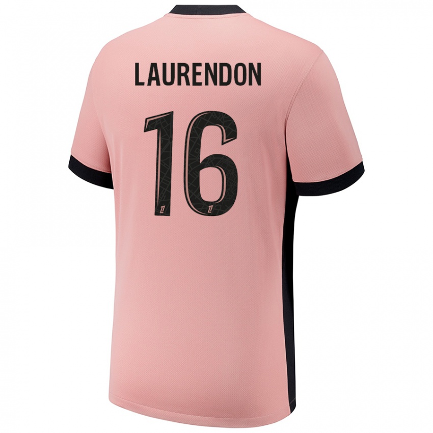 Niño Camiseta Bilal Laurendon #16 Rosa Óxido Equipación Tercera 2024/25 La Camisa Chile