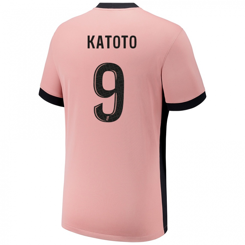 Niño Camiseta Marie-Antoinette Katoto #9 Rosa Óxido Equipación Tercera 2024/25 La Camisa Chile