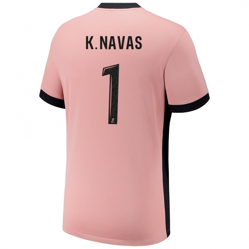 Niño Camiseta Keylor Navas #1 Rosa Óxido Equipación Tercera 2024/25 La Camisa Chile