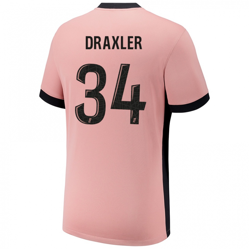 Niño Camiseta Julian Draxler #34 Rosa Óxido Equipación Tercera 2024/25 La Camisa Chile