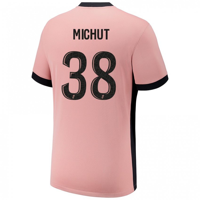 Niño Camiseta Edouard Michut #38 Rosa Óxido Equipación Tercera 2024/25 La Camisa Chile