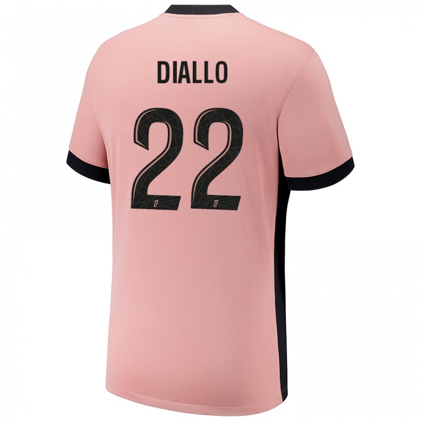 Niño Camiseta Abdou Diallo #22 Rosa Óxido Equipación Tercera 2024/25 La Camisa Chile