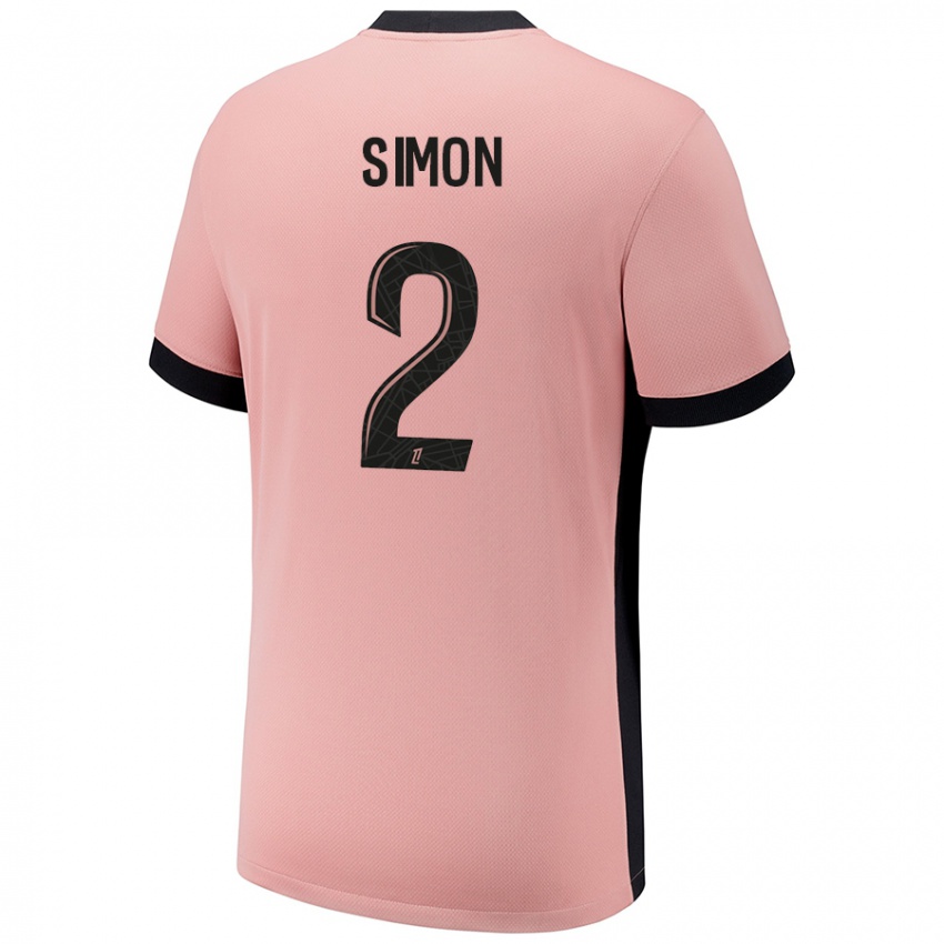 Niño Camiseta Benedicte Simon #2 Rosa Óxido Equipación Tercera 2024/25 La Camisa Chile