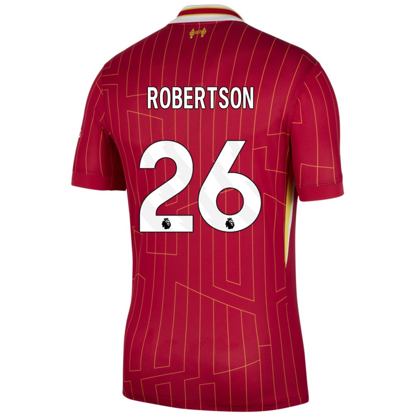 Hombre Camiseta Andrew Robertson #26 Rojo Amarillo Blanco 1ª Equipación 2024/25 La Camisa Chile