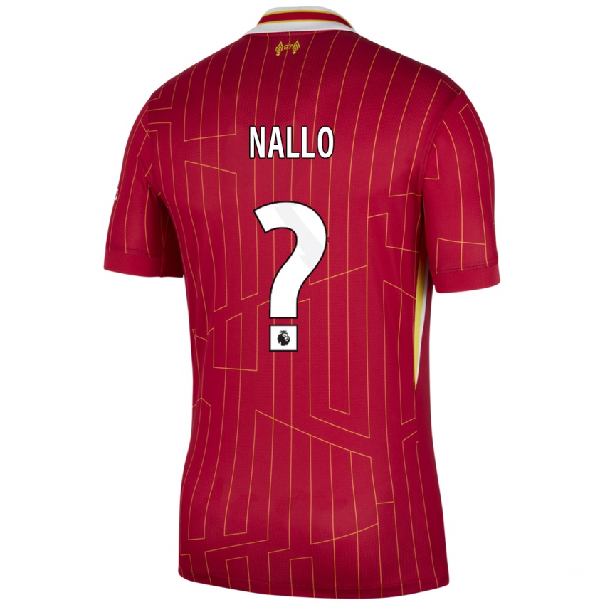 Hombre Camiseta Amara Nallo #0 Rojo Amarillo Blanco 1ª Equipación 2024/25 La Camisa Chile