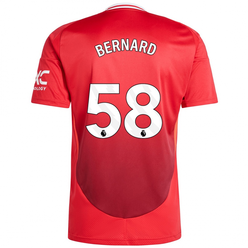 Hombre Camiseta Bernard #58 Rojo Brillante 1ª Equipación 2024/25 La Camisa Chile