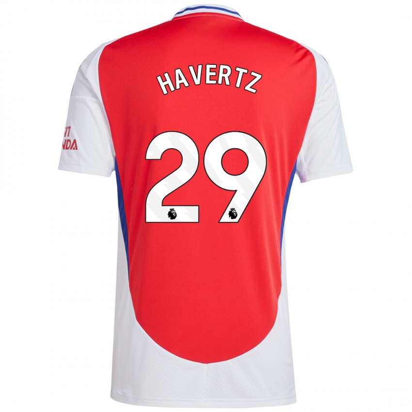 Hombre Camiseta Kai Havertz #29 Rojo Blanco 1ª Equipación 2024/25 La Camisa Chile