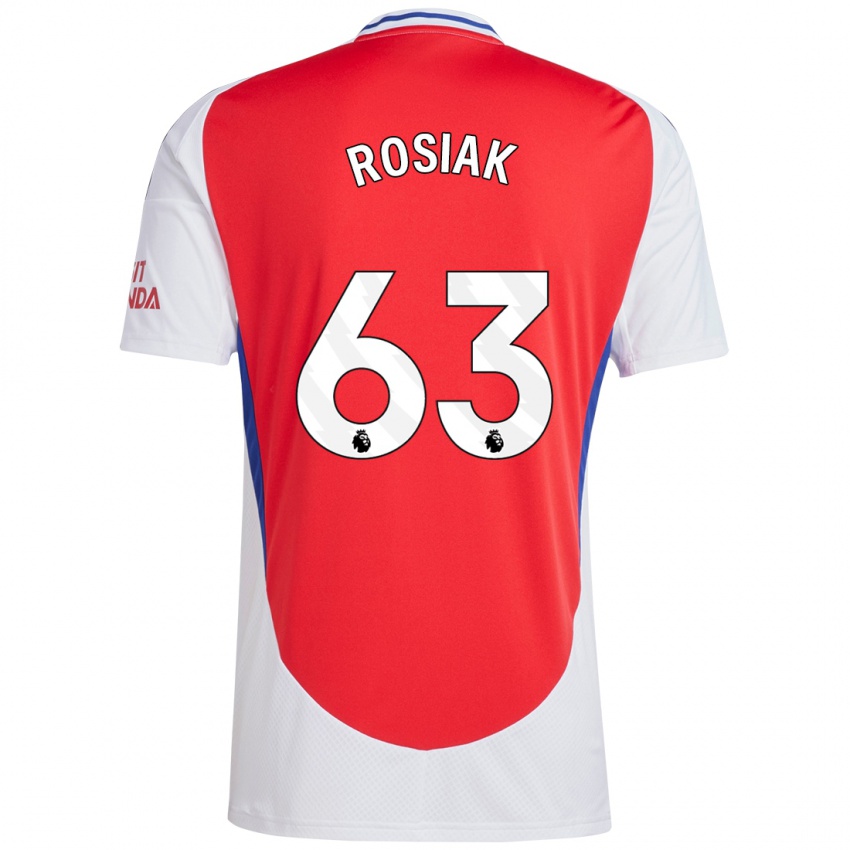 Hombre Camiseta Michal Rosiak #63 Rojo Blanco 1ª Equipación 2024/25 La Camisa Chile