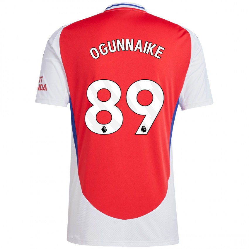 Hombre Camiseta Josh Ogunnaike #89 Rojo Blanco 1ª Equipación 2024/25 La Camisa Chile