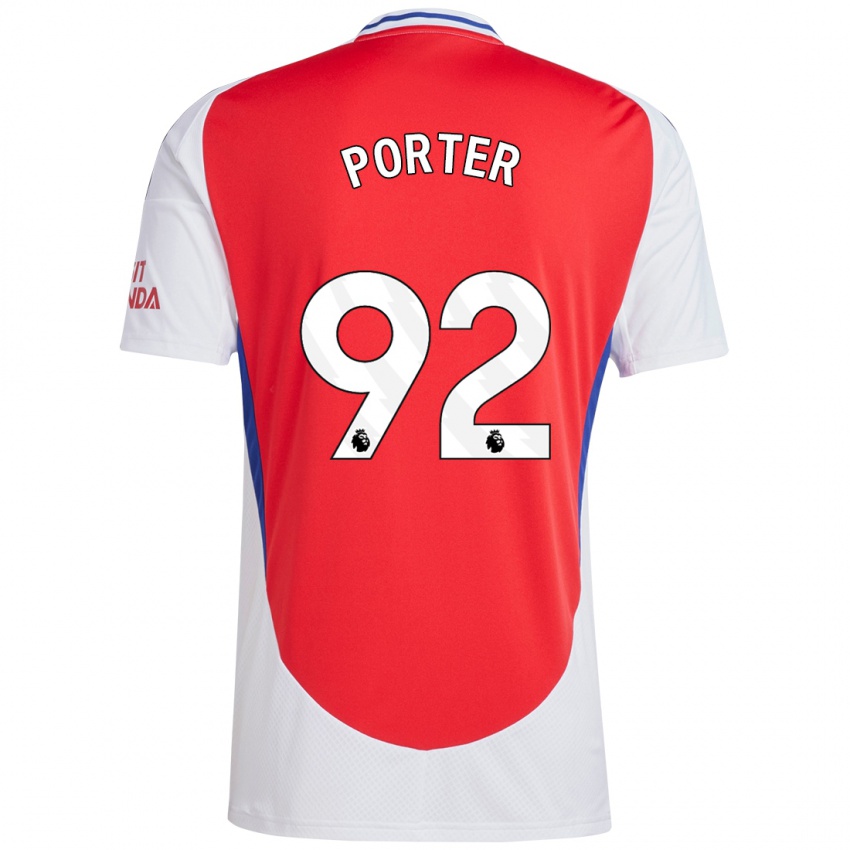 Hombre Camiseta Jack Porter #92 Rojo Blanco 1ª Equipación 2024/25 La Camisa Chile