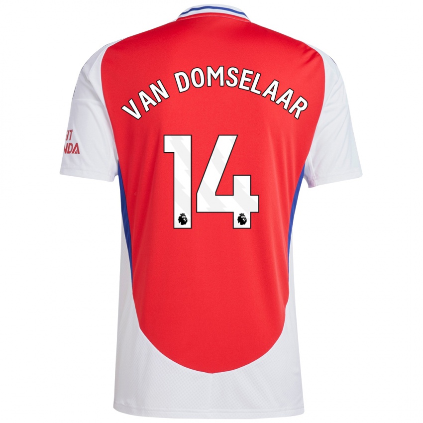 Hombre Camiseta Daphne Van Domselaar #14 Rojo Blanco 1ª Equipación 2024/25 La Camisa Chile