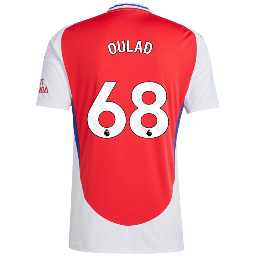 Hombre Camiseta Salah-Eddine Oulad M'hand #68 Rojo Blanco 1ª Equipación 2024/25 La Camisa Chile