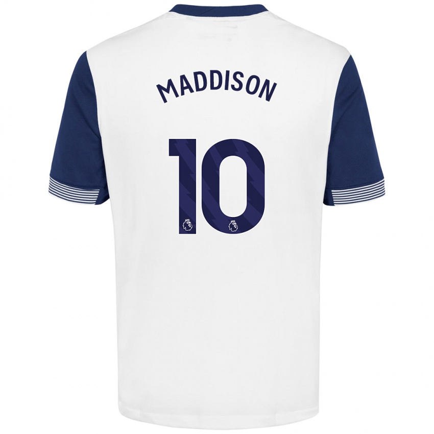 Hombre Camiseta James Maddison #10 Blanco Azul 1ª Equipación 2024/25 La Camisa Chile