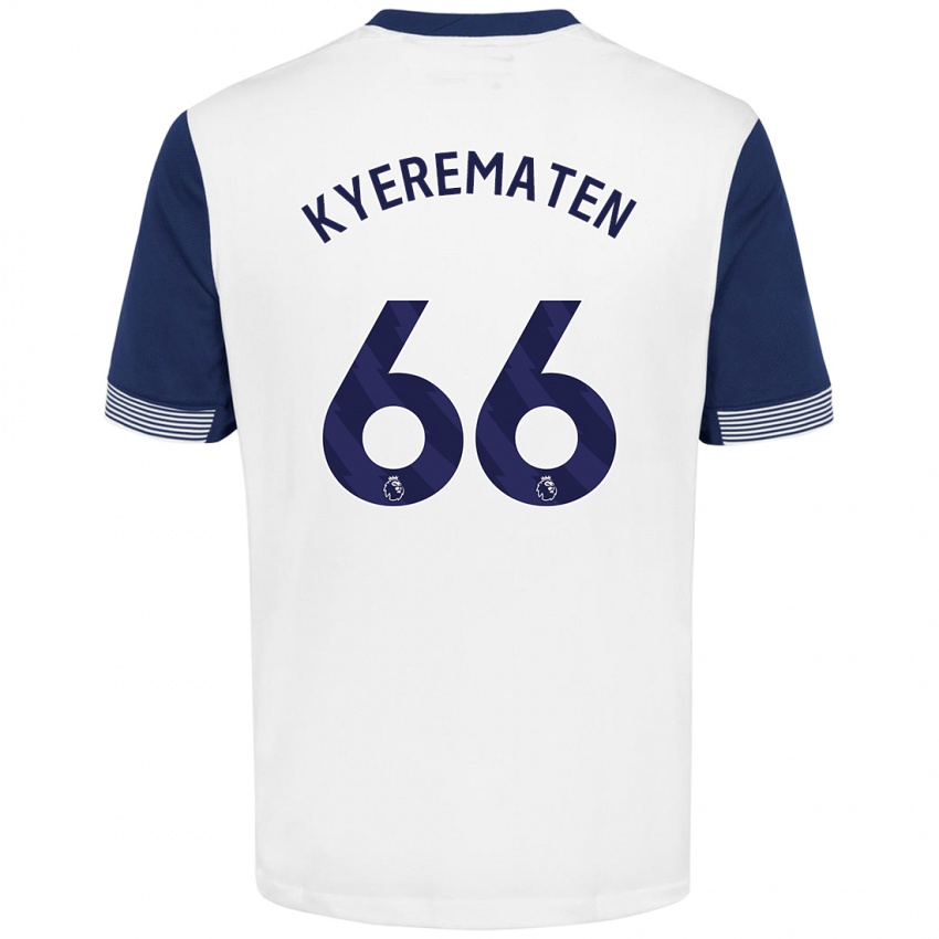 Hombre Camiseta Rio Kyerematen #66 Blanco Azul 1ª Equipación 2024/25 La Camisa Chile