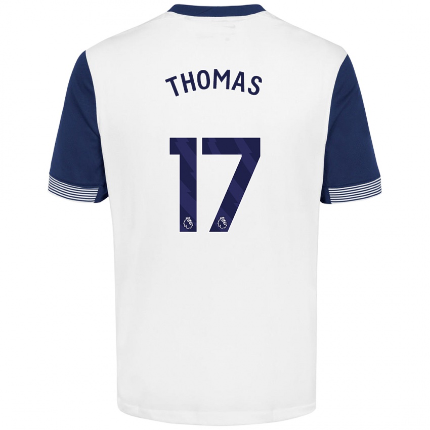 Hombre Camiseta Martha Thomas #17 Blanco Azul 1ª Equipación 2024/25 La Camisa Chile