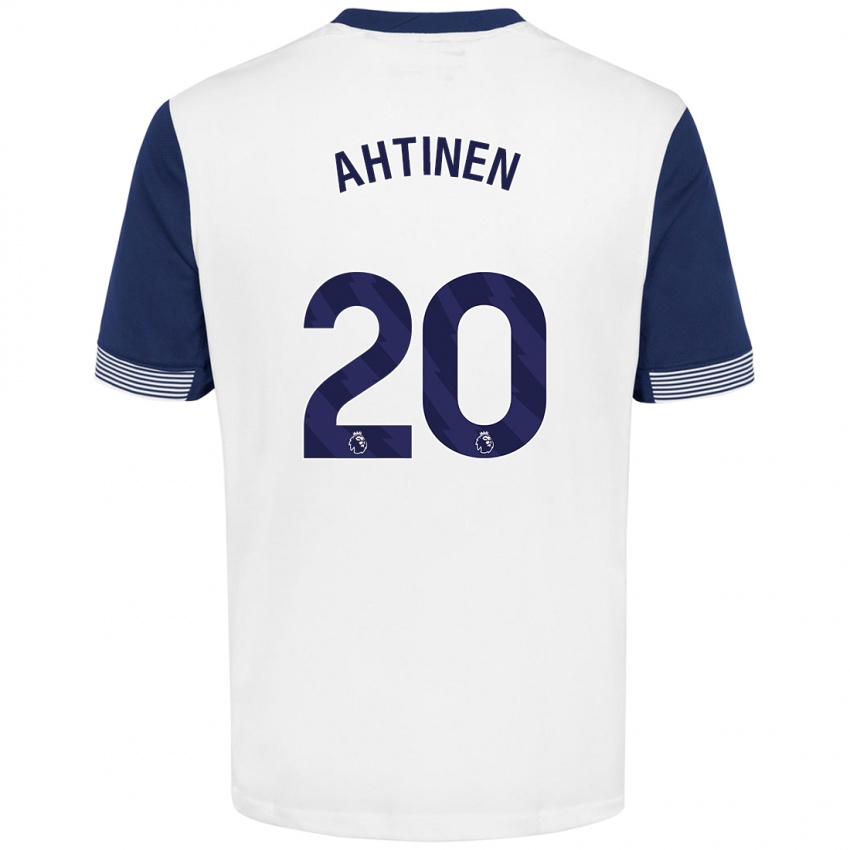 Hombre Camiseta Olga Ahtinen #20 Blanco Azul 1ª Equipación 2024/25 La Camisa Chile