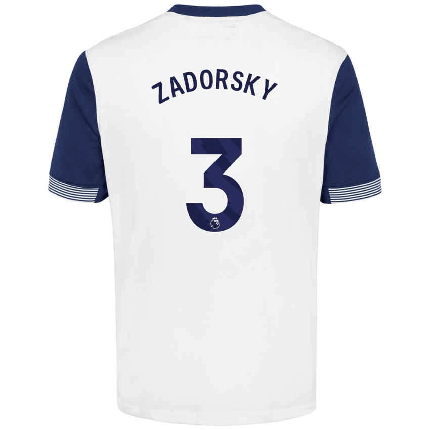 Hombre Camiseta Shelina Zadorsky #3 Blanco Azul 1ª Equipación 2024/25 La Camisa Chile