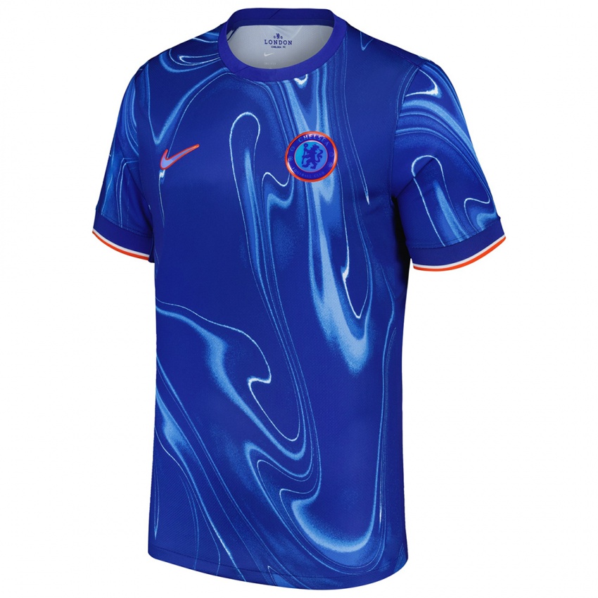 Hombre Camiseta Niamh Charles #21 Azul Blanco 1ª Equipación 2024/25 La Camisa Chile