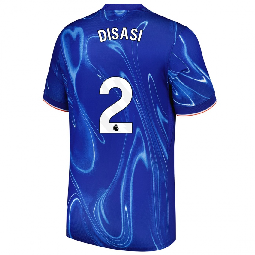 Hombre Camiseta Axel Disasi #2 Azul Blanco 1ª Equipación 2024/25 La Camisa Chile