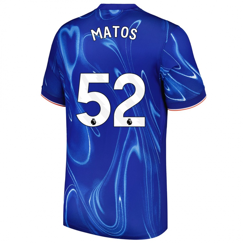 Hombre Camiseta Alex Matos #52 Azul Blanco 1ª Equipación 2024/25 La Camisa Chile