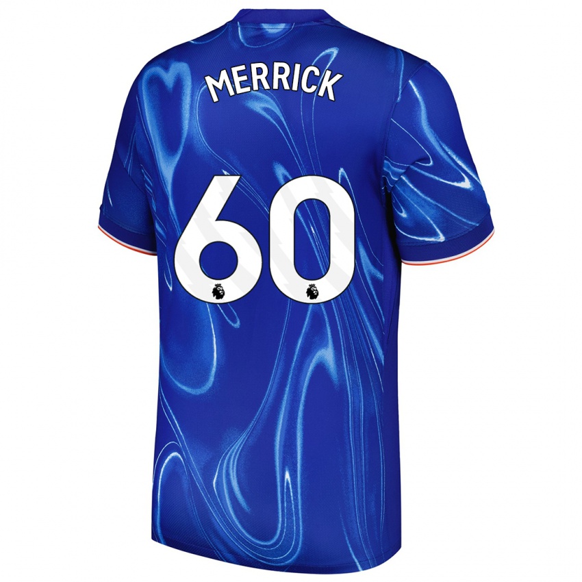 Hombre Camiseta Max Merrick #60 Azul Blanco 1ª Equipación 2024/25 La Camisa Chile