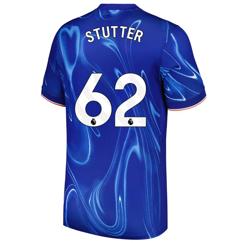 Hombre Camiseta Ronnie Stutter #62 Azul Blanco 1ª Equipación 2024/25 La Camisa Chile