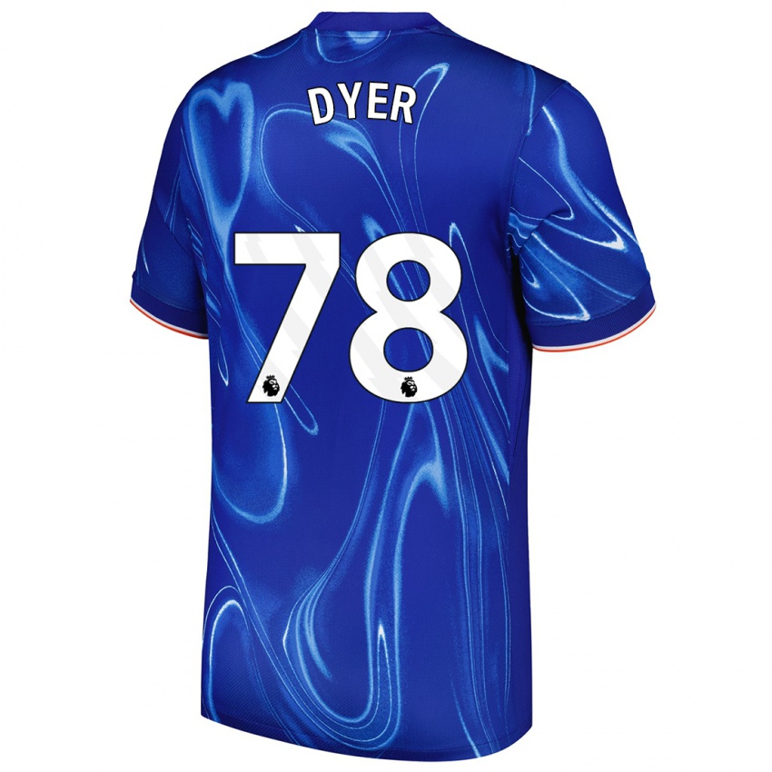 Hombre Camiseta Kiano Dyer #78 Azul Blanco 1ª Equipación 2024/25 La Camisa Chile