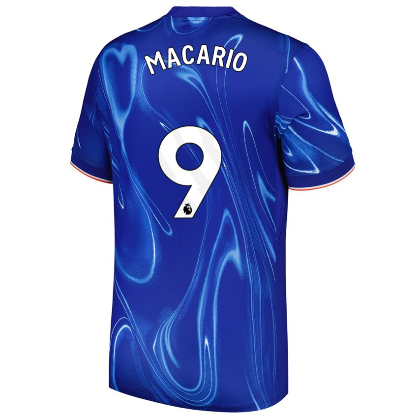 Hombre Camiseta Catarina Macario #9 Azul Blanco 1ª Equipación 2024/25 La Camisa Chile