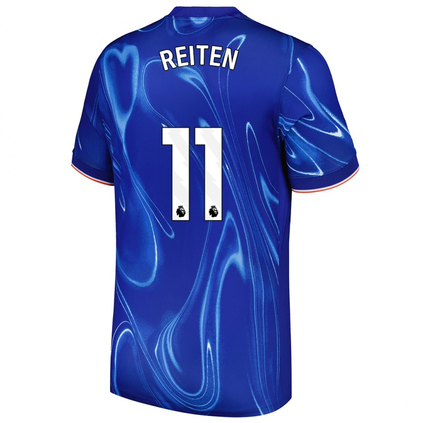 Hombre Camiseta Guro Reiten #11 Azul Blanco 1ª Equipación 2024/25 La Camisa Chile