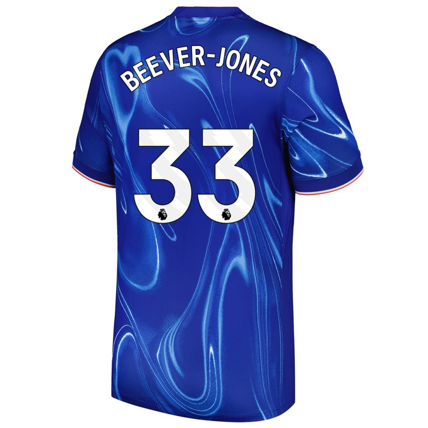 Hombre Camiseta Aggie Beever-Jones #33 Azul Blanco 1ª Equipación 2024/25 La Camisa Chile