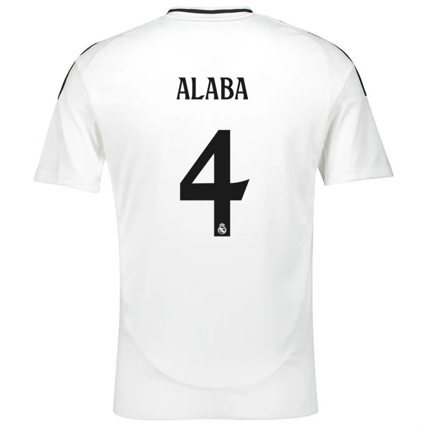 Hombre Camiseta David Alaba #4 Blanco 1ª Equipación 2024/25 La Camisa Chile