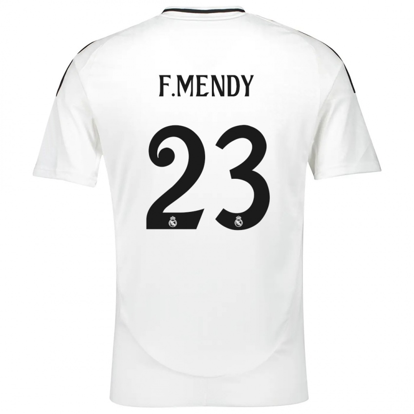 Hombre Camiseta Ferland Mendy #23 Blanco 1ª Equipación 2024/25 La Camisa Chile