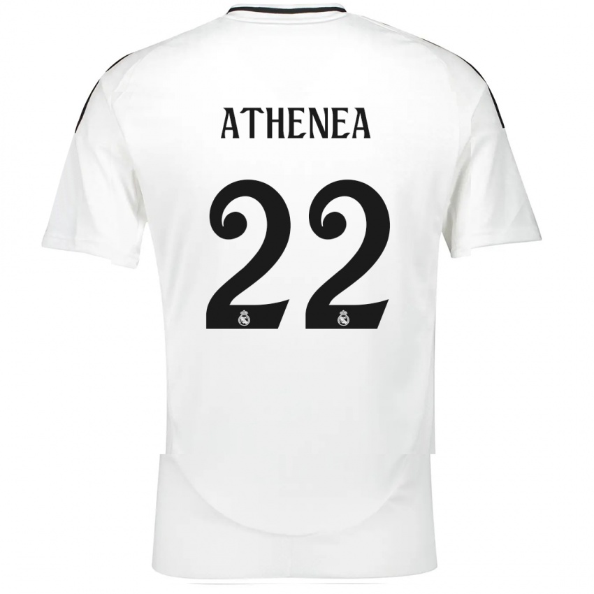 Hombre Camiseta Athenea Del Castillo #22 Blanco 1ª Equipación 2024/25 La Camisa Chile