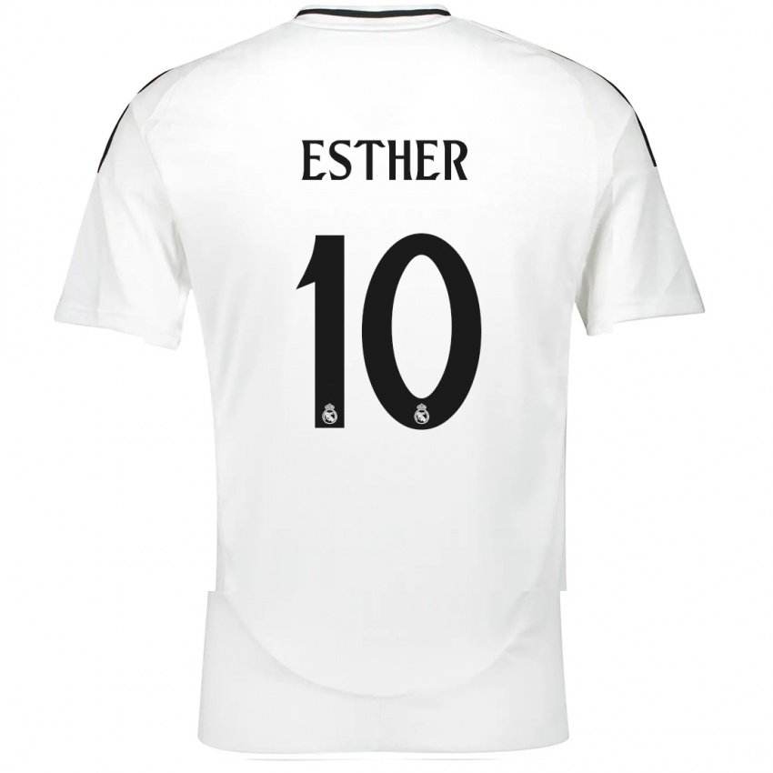 Hombre Camiseta Esther Gonzalez #10 Blanco 1ª Equipación 2024/25 La Camisa Chile