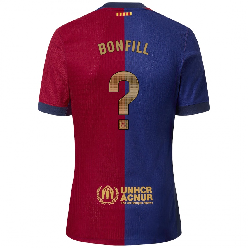 Hombre Camiseta Max Bonfill #0 Azul Rojo 1ª Equipación 2024/25 La Camisa Chile