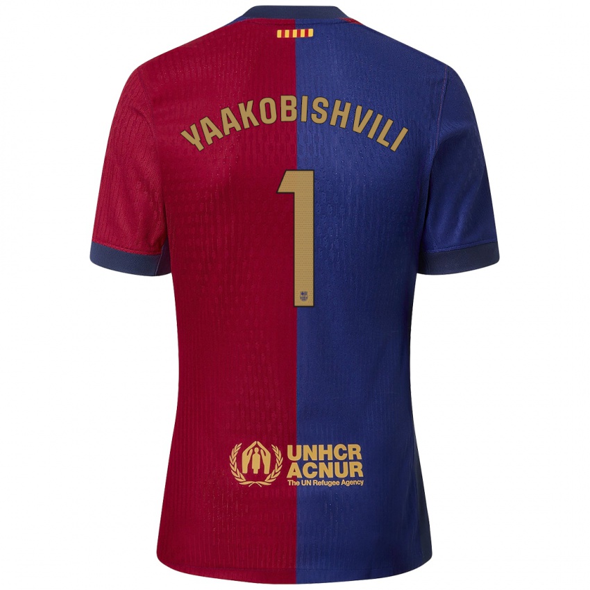 Hombre Camiseta Áron Yaakobishvili #1 Azul Rojo 1ª Equipación 2024/25 La Camisa Chile