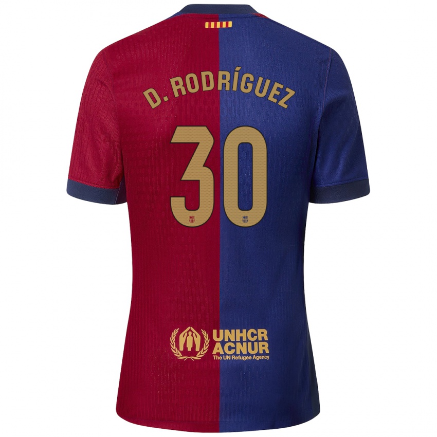 Hombre Camiseta Dani Rodríguez #30 Azul Rojo 1ª Equipación 2024/25 La Camisa Chile