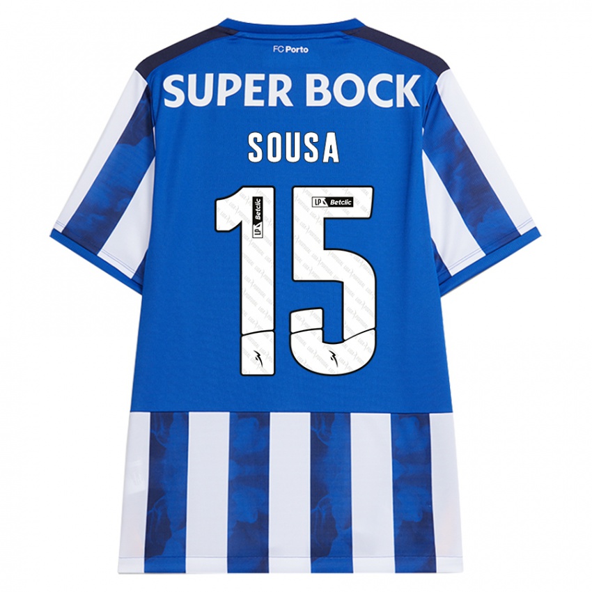 Hombre Camiseta Vasco Sousa #15 Azul Blanco 1ª Equipación 2024/25 La Camisa Chile