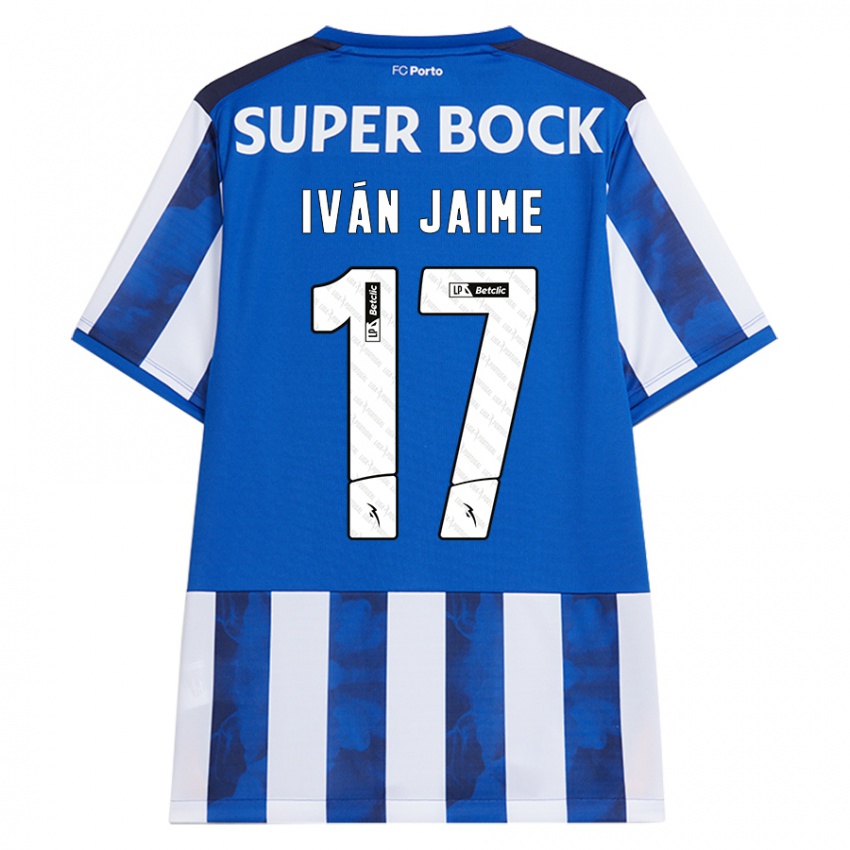 Hombre Camiseta Iván Jaime #17 Azul Blanco 1ª Equipación 2024/25 La Camisa Chile