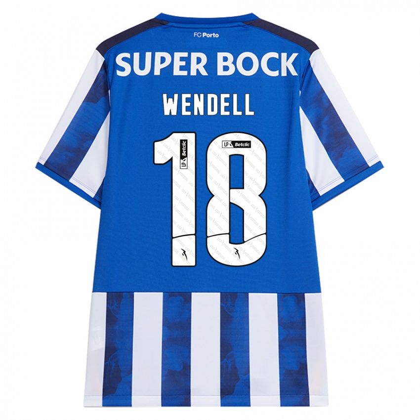 Hombre Camiseta Wendell #18 Azul Blanco 1ª Equipación 2024/25 La Camisa Chile