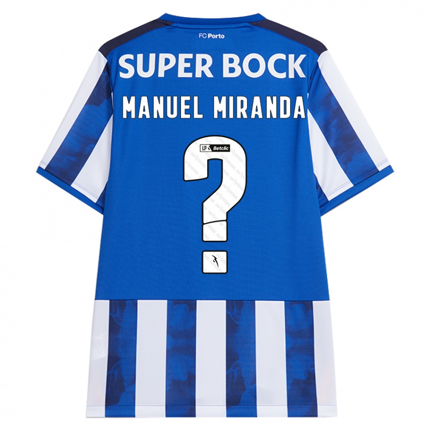 Hombre Camiseta Manuel Miranda #0 Azul Blanco 1ª Equipación 2024/25 La Camisa Chile