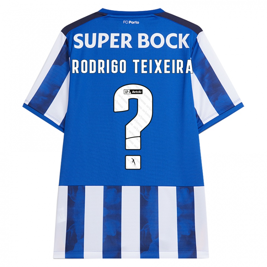 Hombre Camiseta Rodrigo Teixeira #0 Azul Blanco 1ª Equipación 2024/25 La Camisa Chile