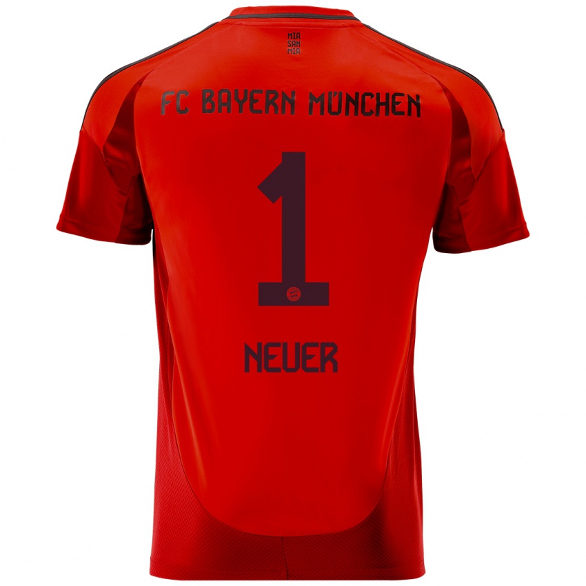 Hombre Camiseta Manuel Neuer #1 Rojo 1ª Equipación 2024/25 La Camisa Chile