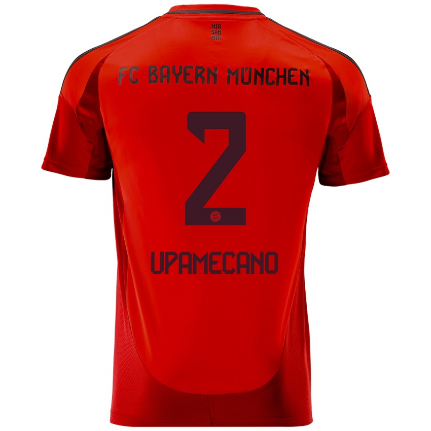 Hombre Camiseta Dayot Upamecano #2 Rojo 1ª Equipación 2024/25 La Camisa Chile