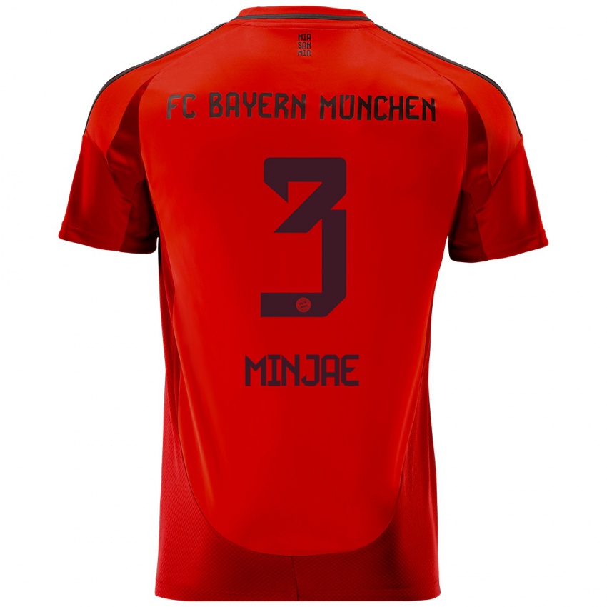 Hombre Camiseta Min-Jae Kim #3 Rojo 1ª Equipación 2024/25 La Camisa Chile